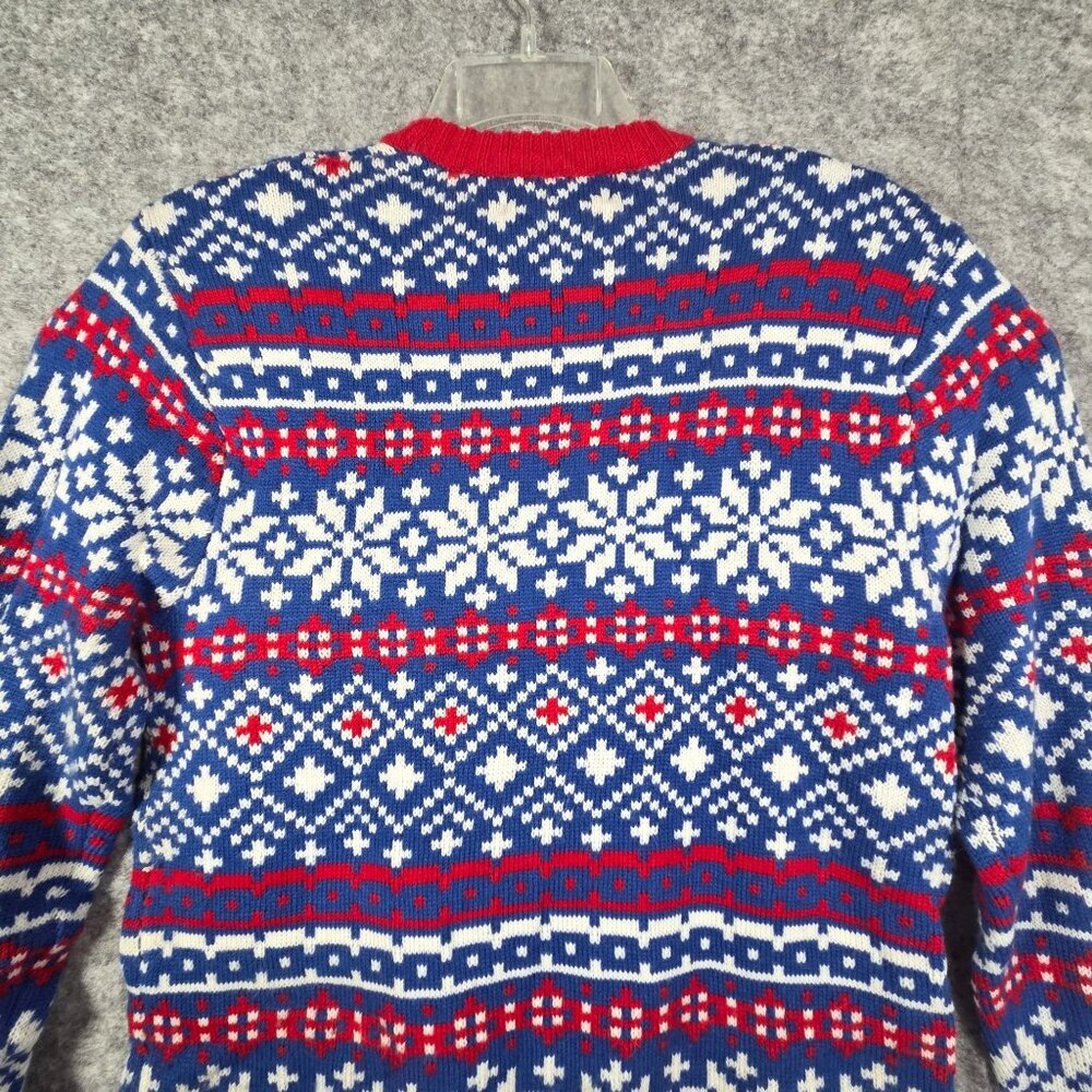 33 Degrees Long Sleeve Knit Pullover Christmas Sweater Blue Size L - Picture 6 of 8